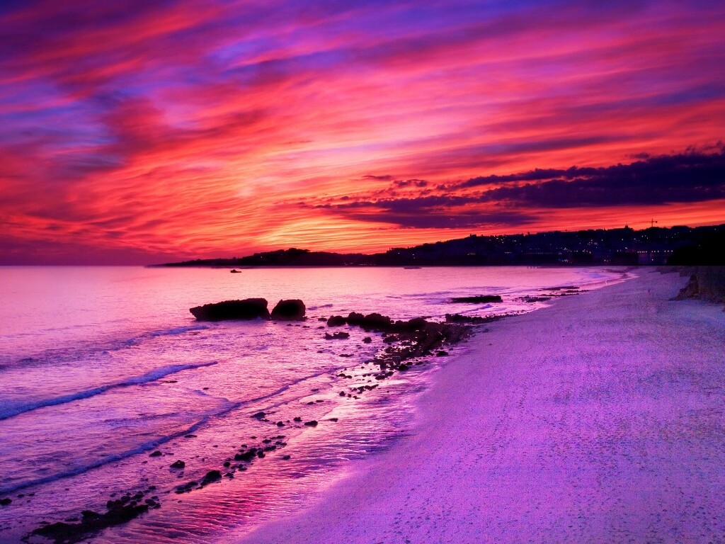 Бесподобный закат на море обои