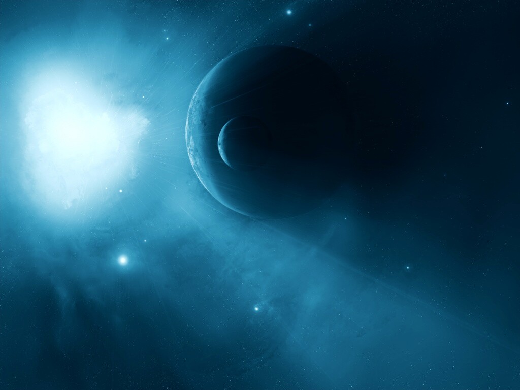 Перенасыщение голубым цветом обои