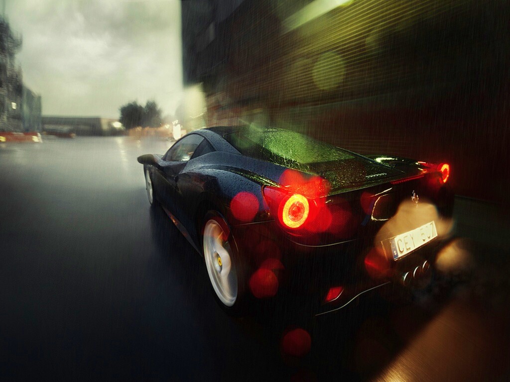 Ferrari под дождем обои