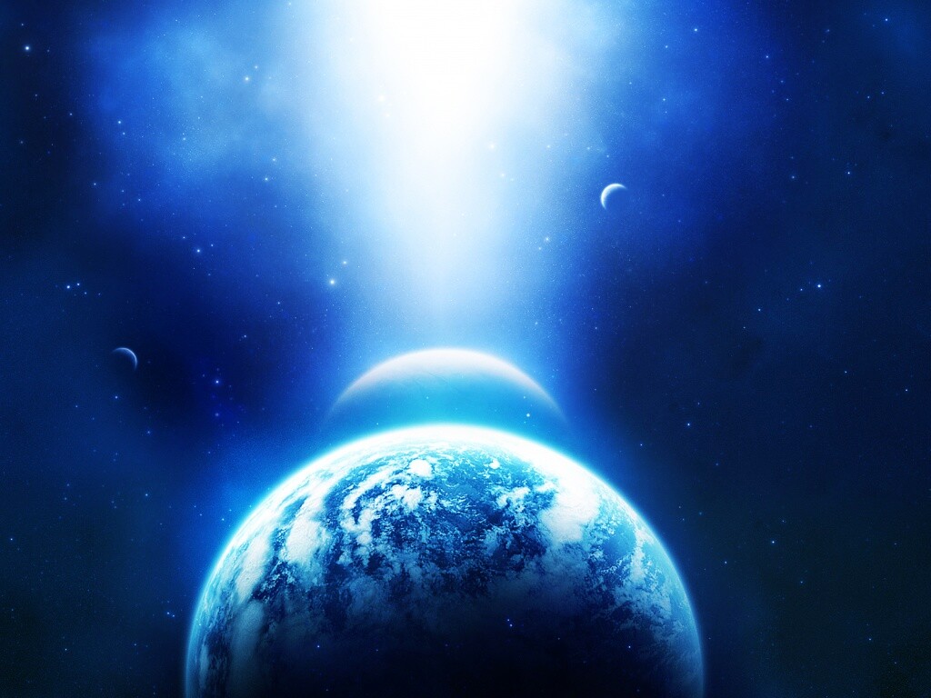 Свет звезды падает на планету обои