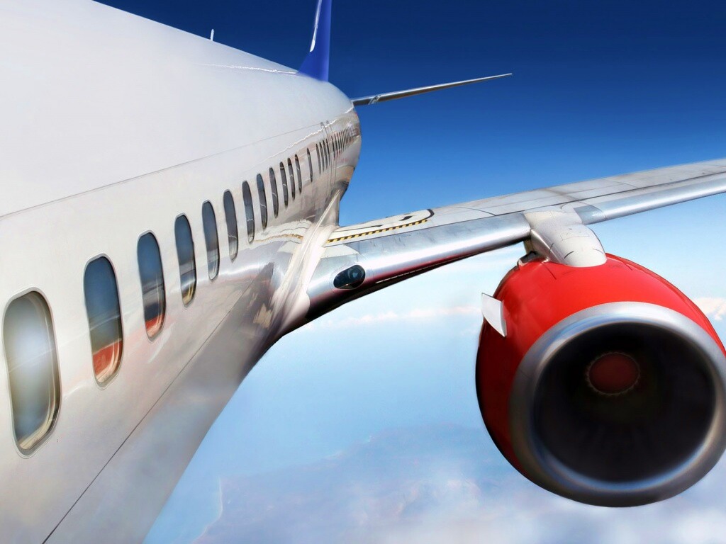 Вид на борт самолёта обои