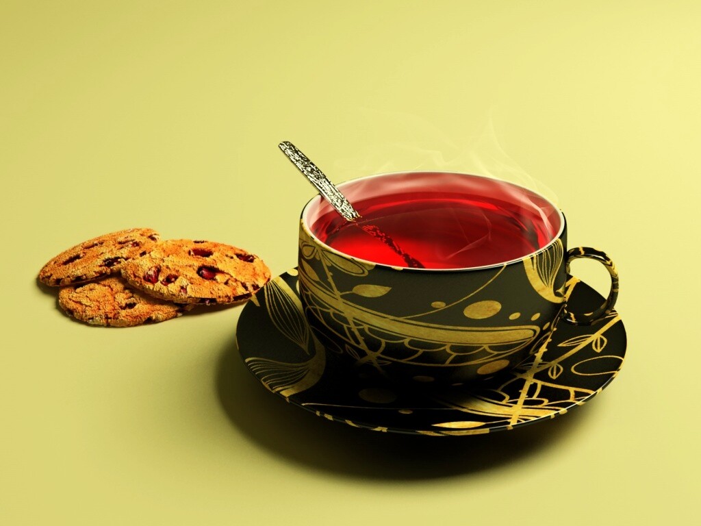 Чаек с печеньками обои