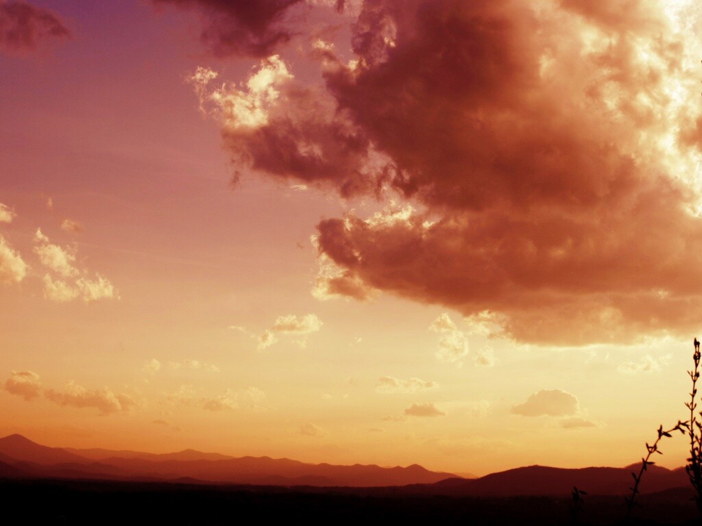 Горный закат обои