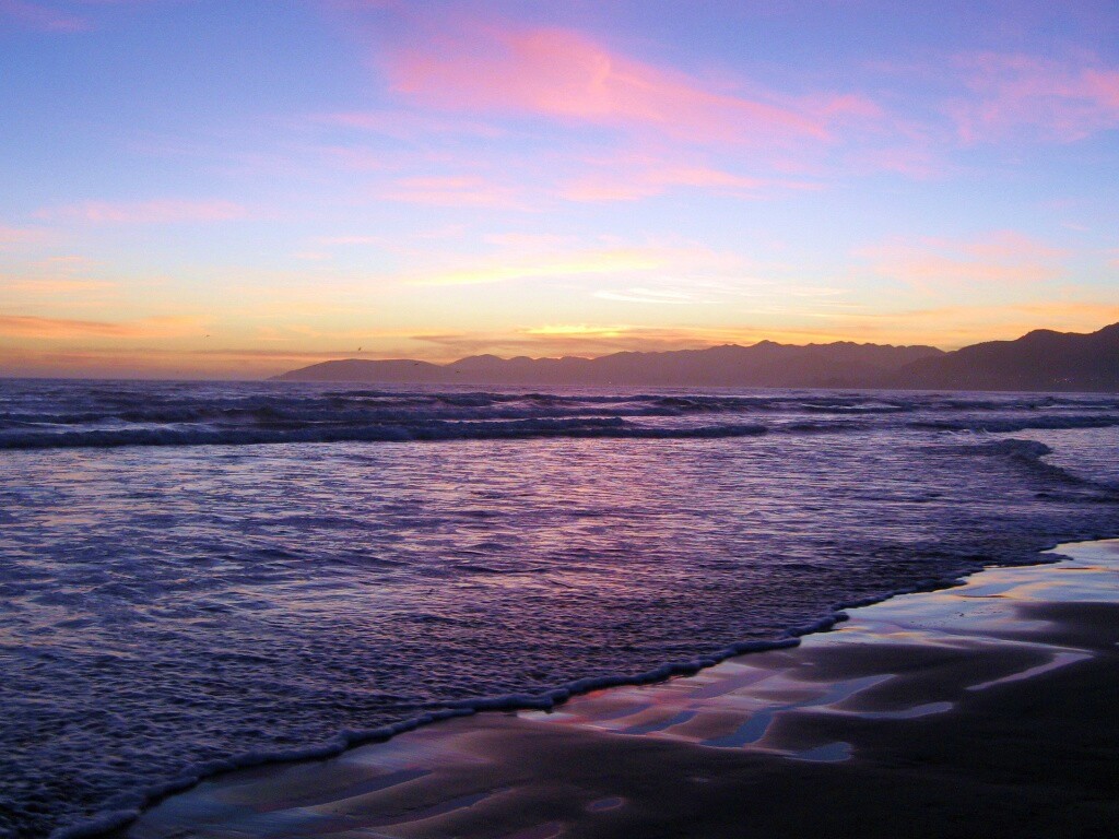 Восход на море обои