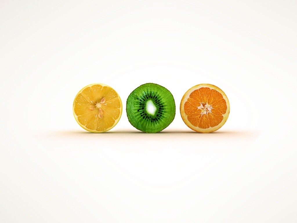 Фрукты в разрезе обои