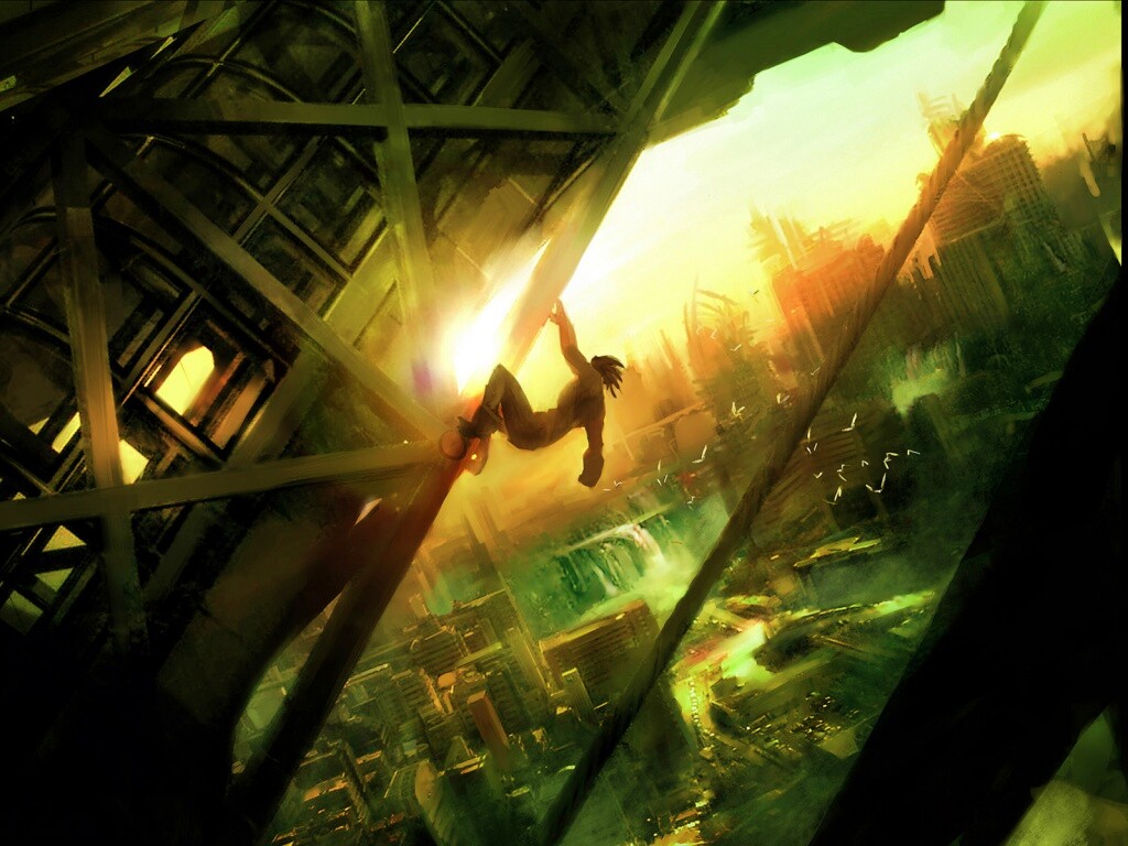 Мутант в постапокалиптическом городе обои