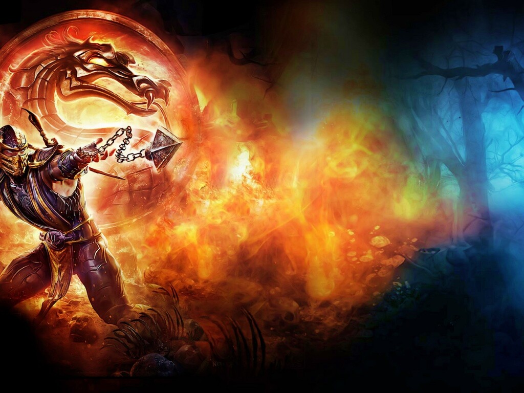 Бой SubZero и Scorpion из Mortal Kombat обои