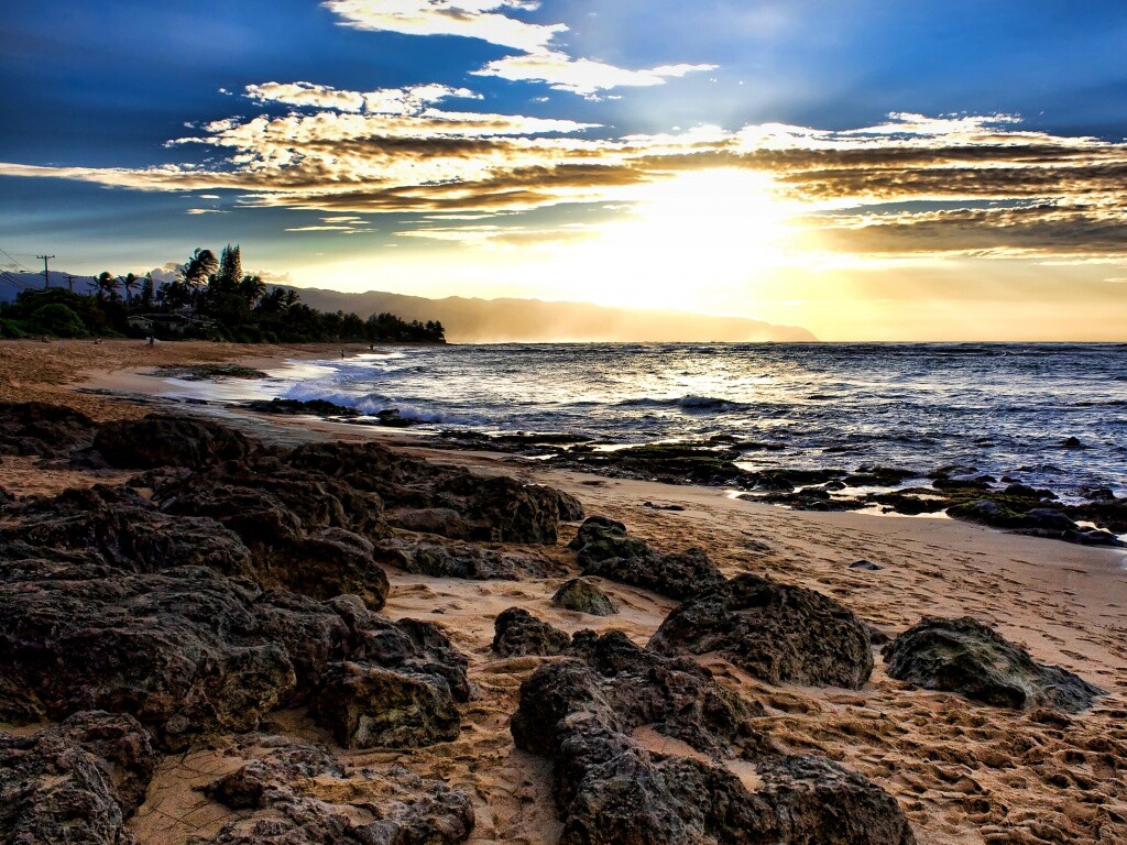 Закат на море обои