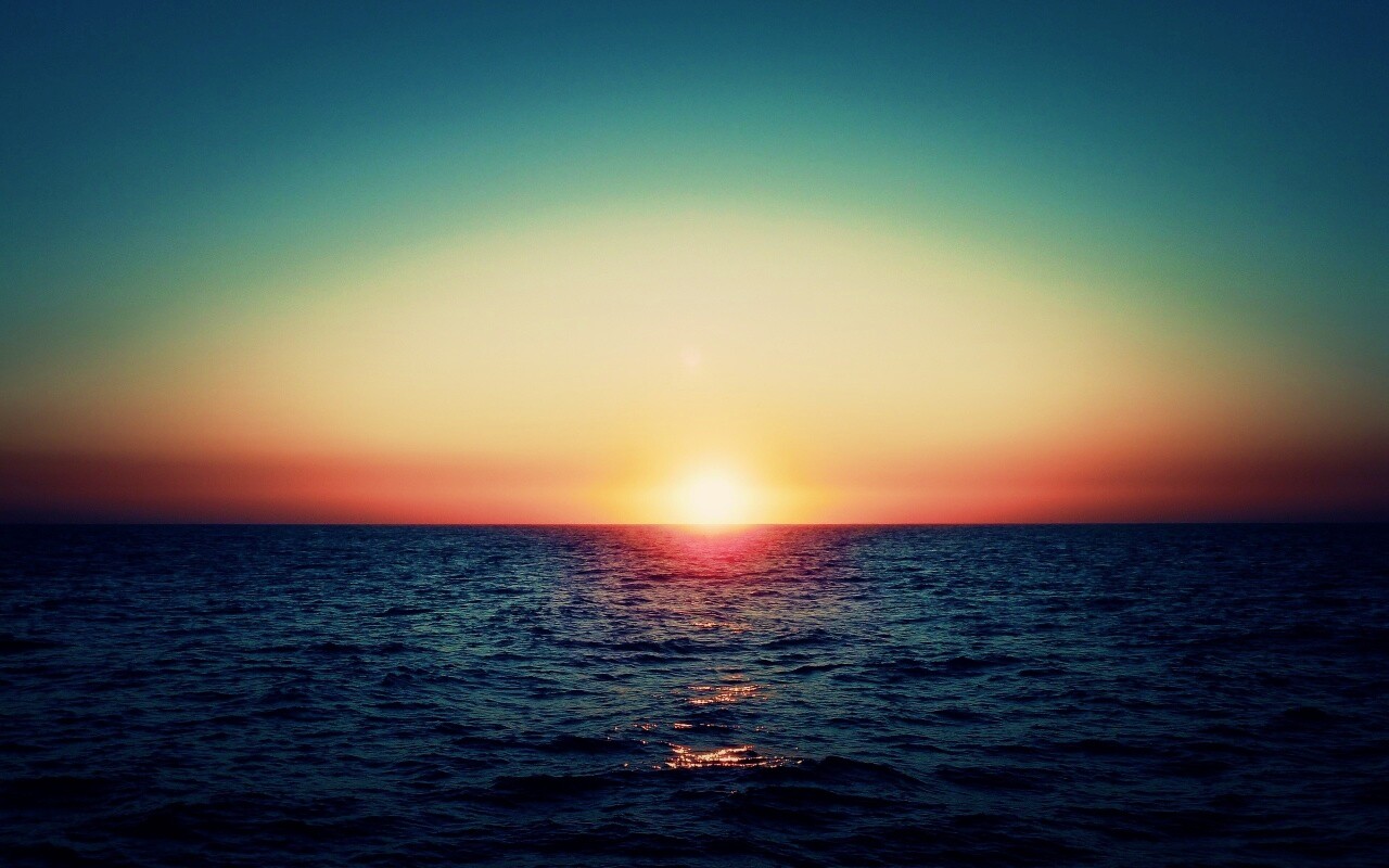 Заходящее солнце обои