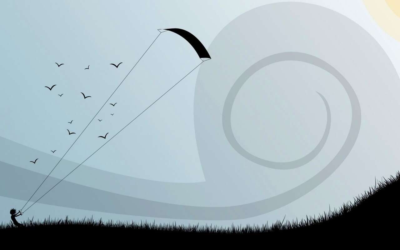 Запуск воздушного змея обои