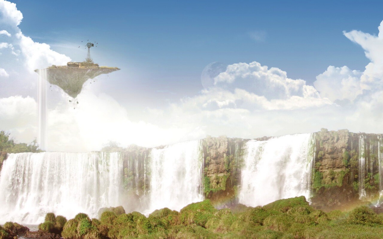 Ферма на летающем острове обои