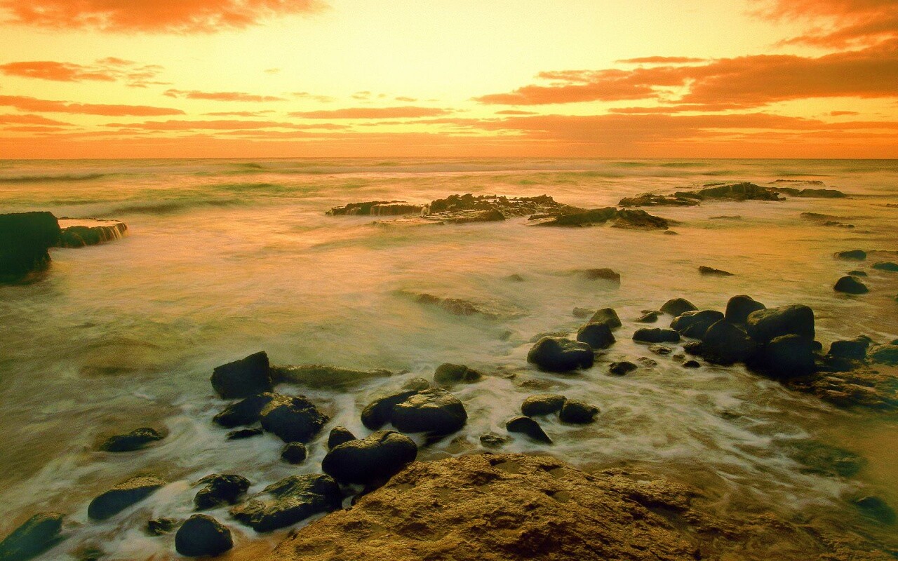 Каменистая отмель обои