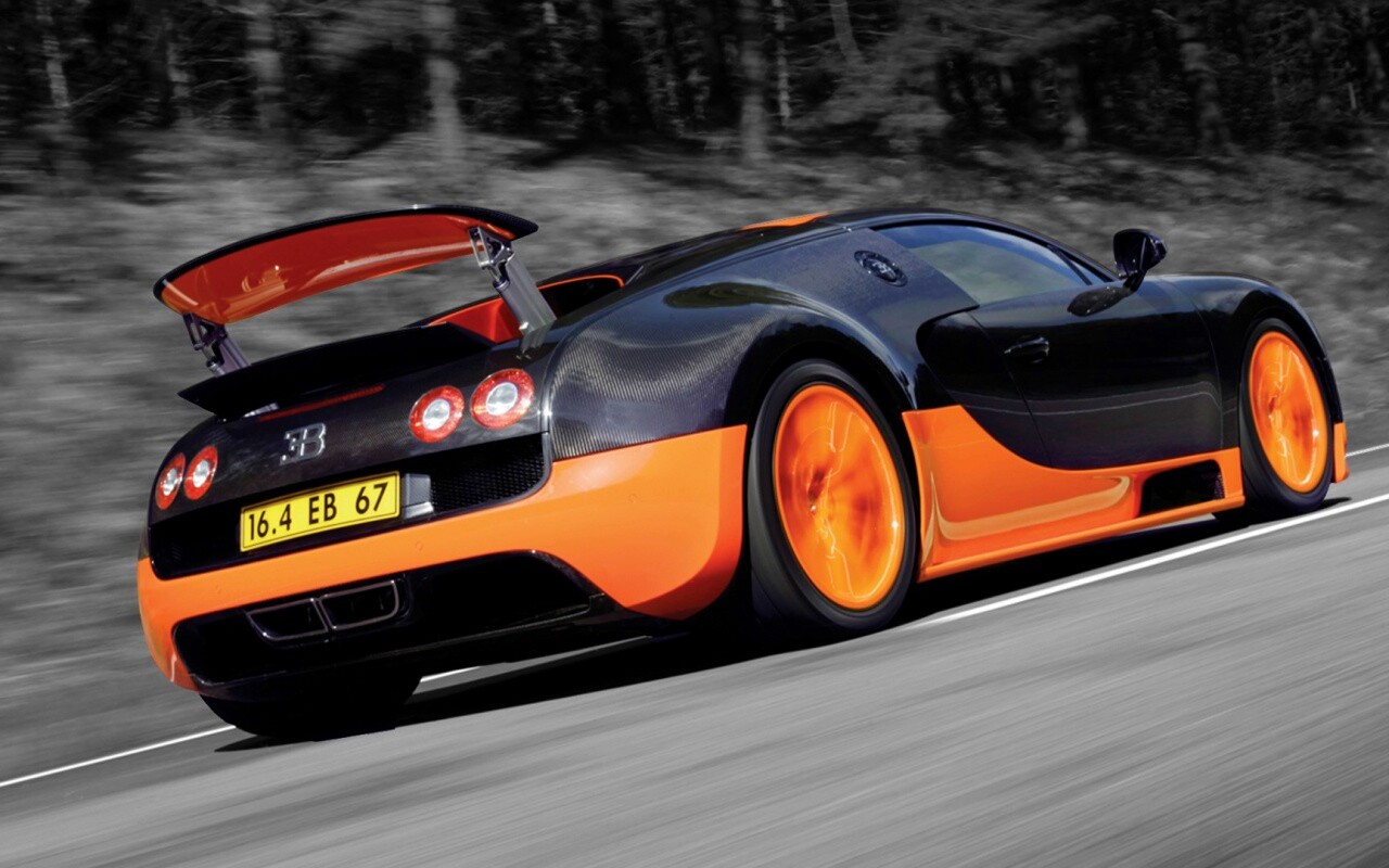 Оранжево-черный Бугатти обои