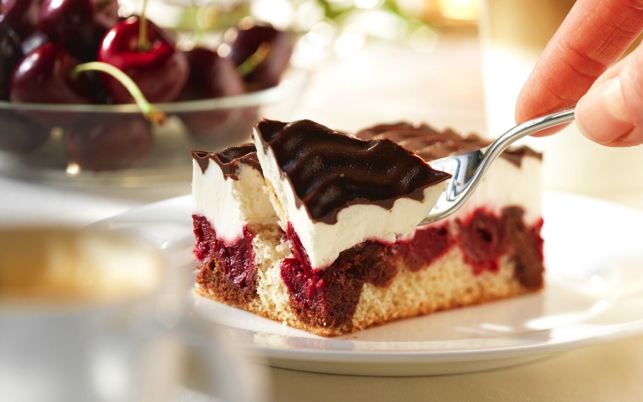 Вишневое пирожное обои