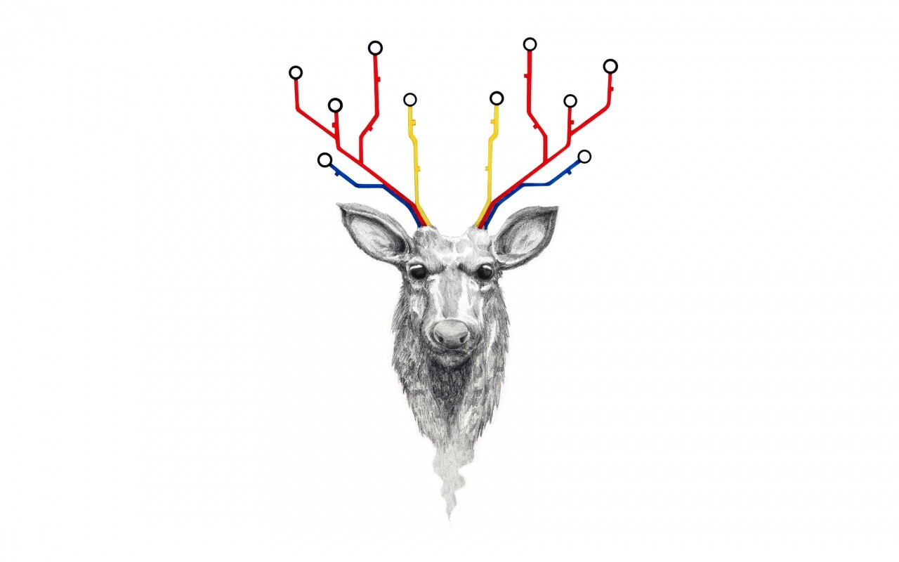Схематичный олень обои