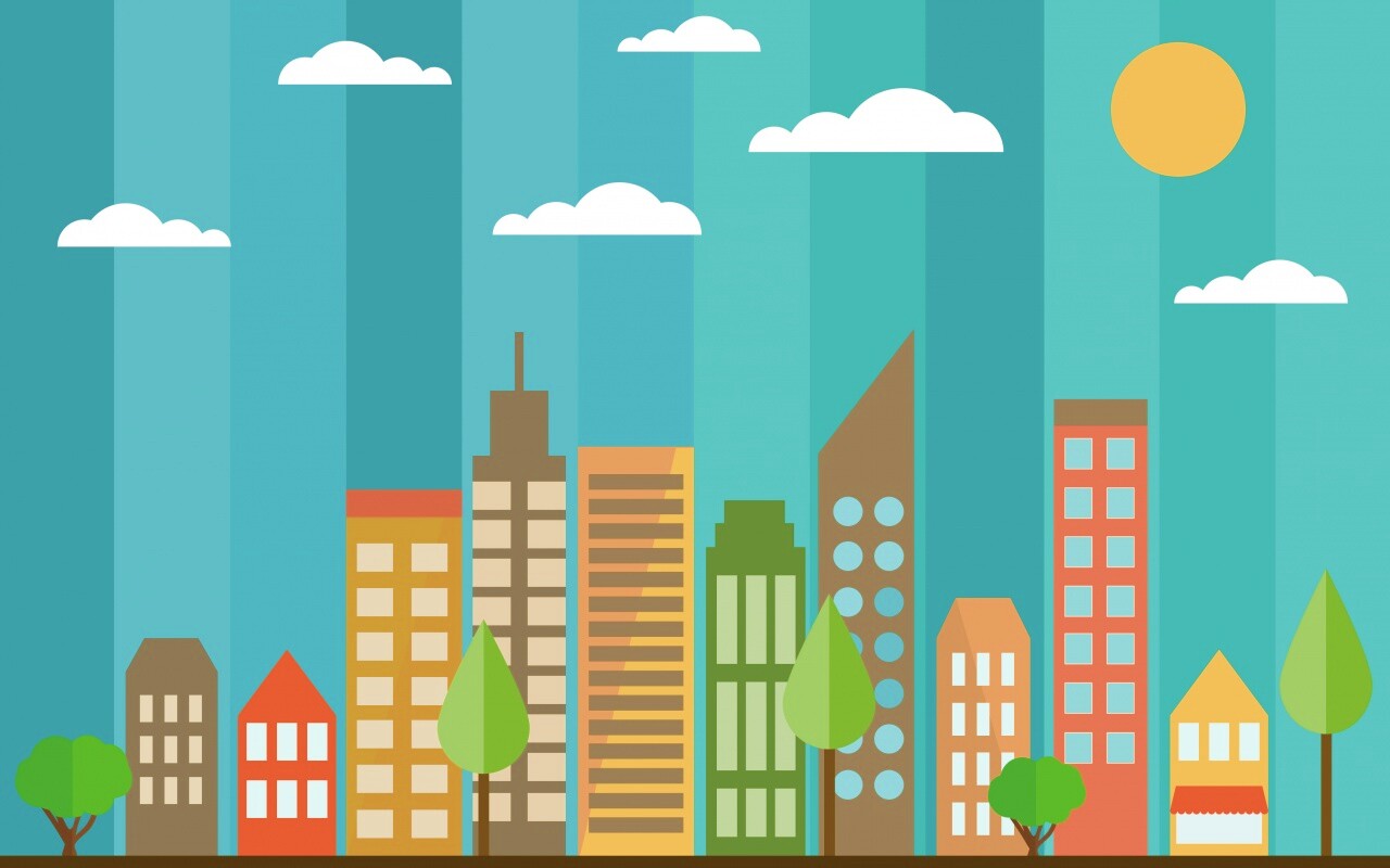 Векторный рисунок города обои