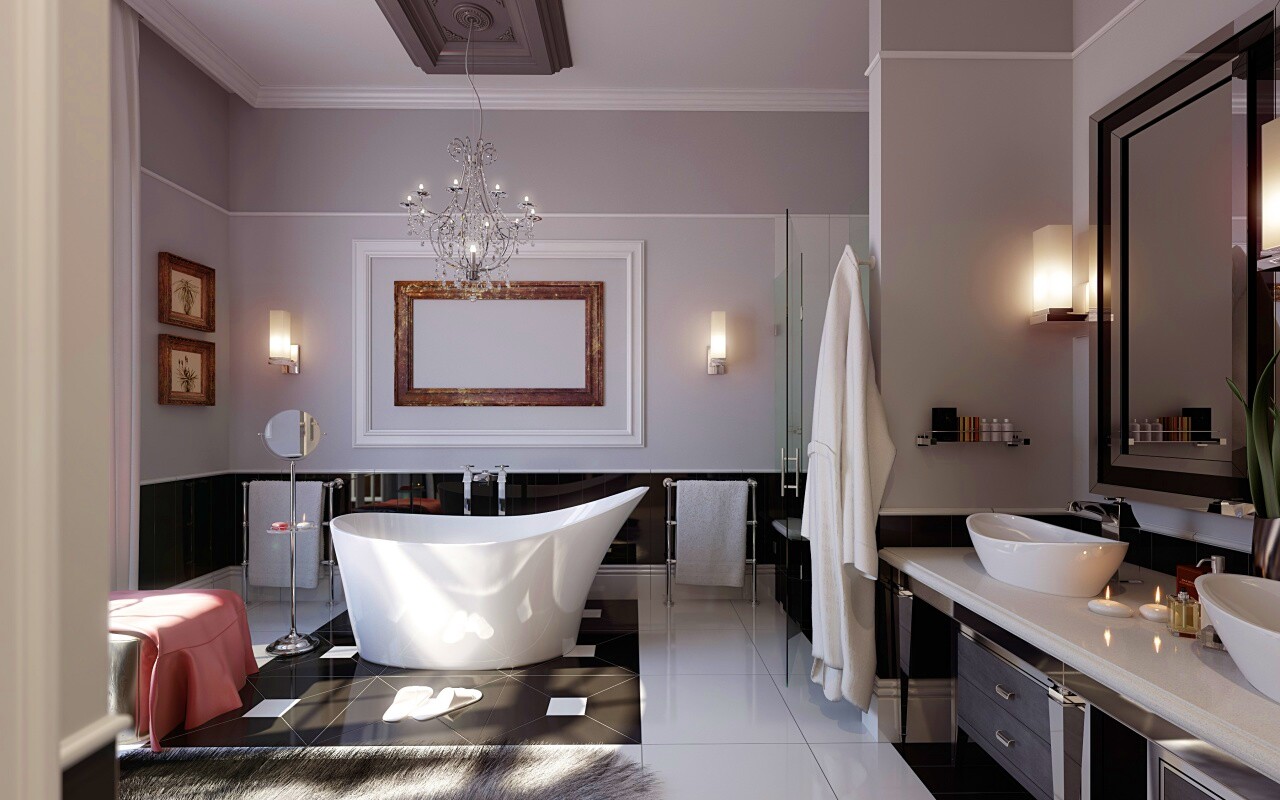 Современная ванна обои