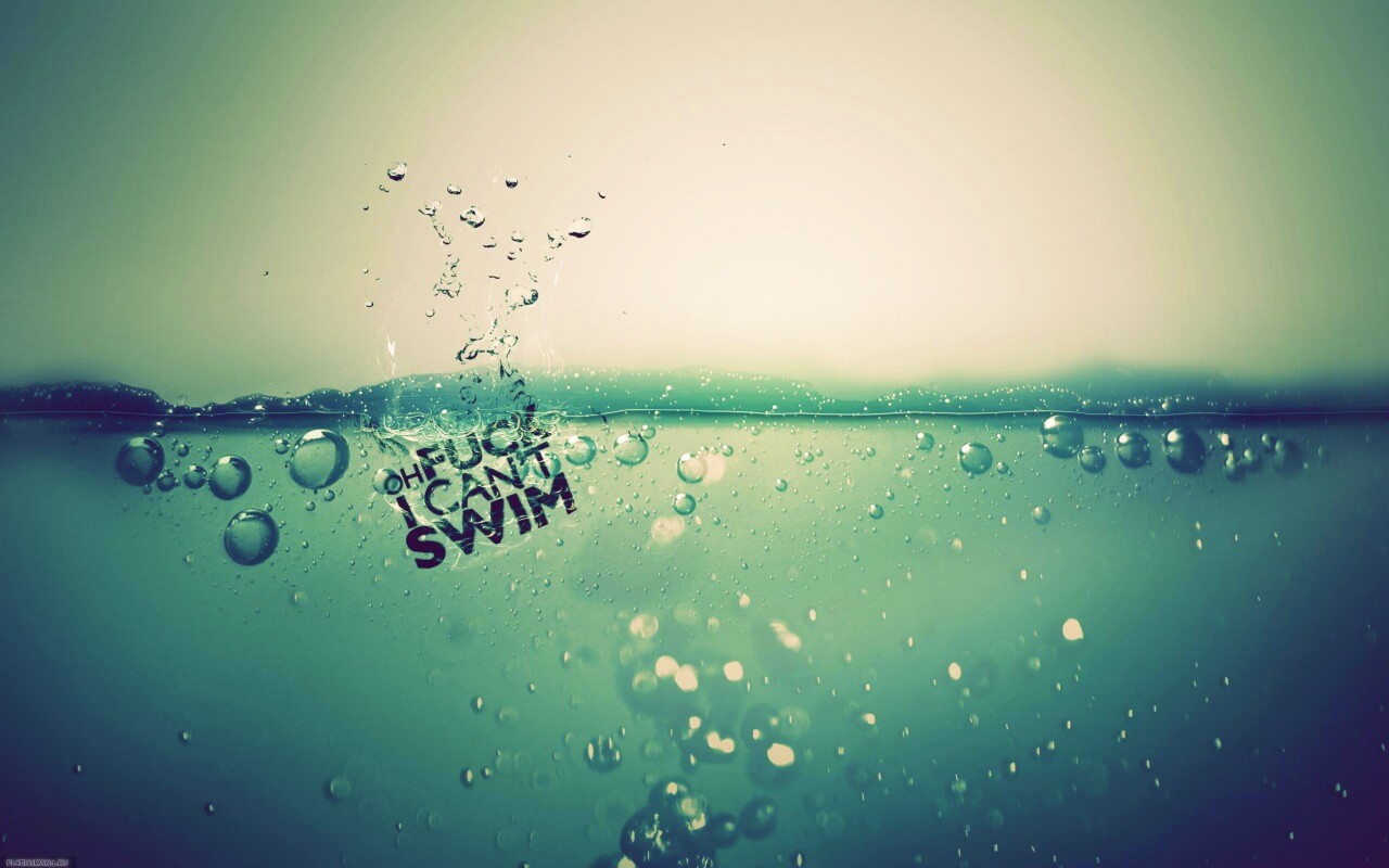О чёрт, я не умею плавать! обои