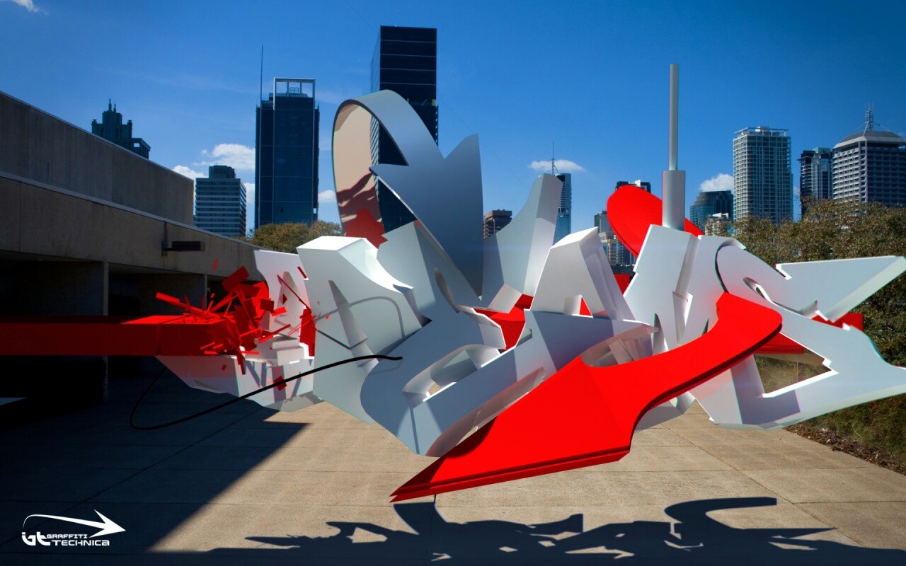 Трехмерное граффити обои