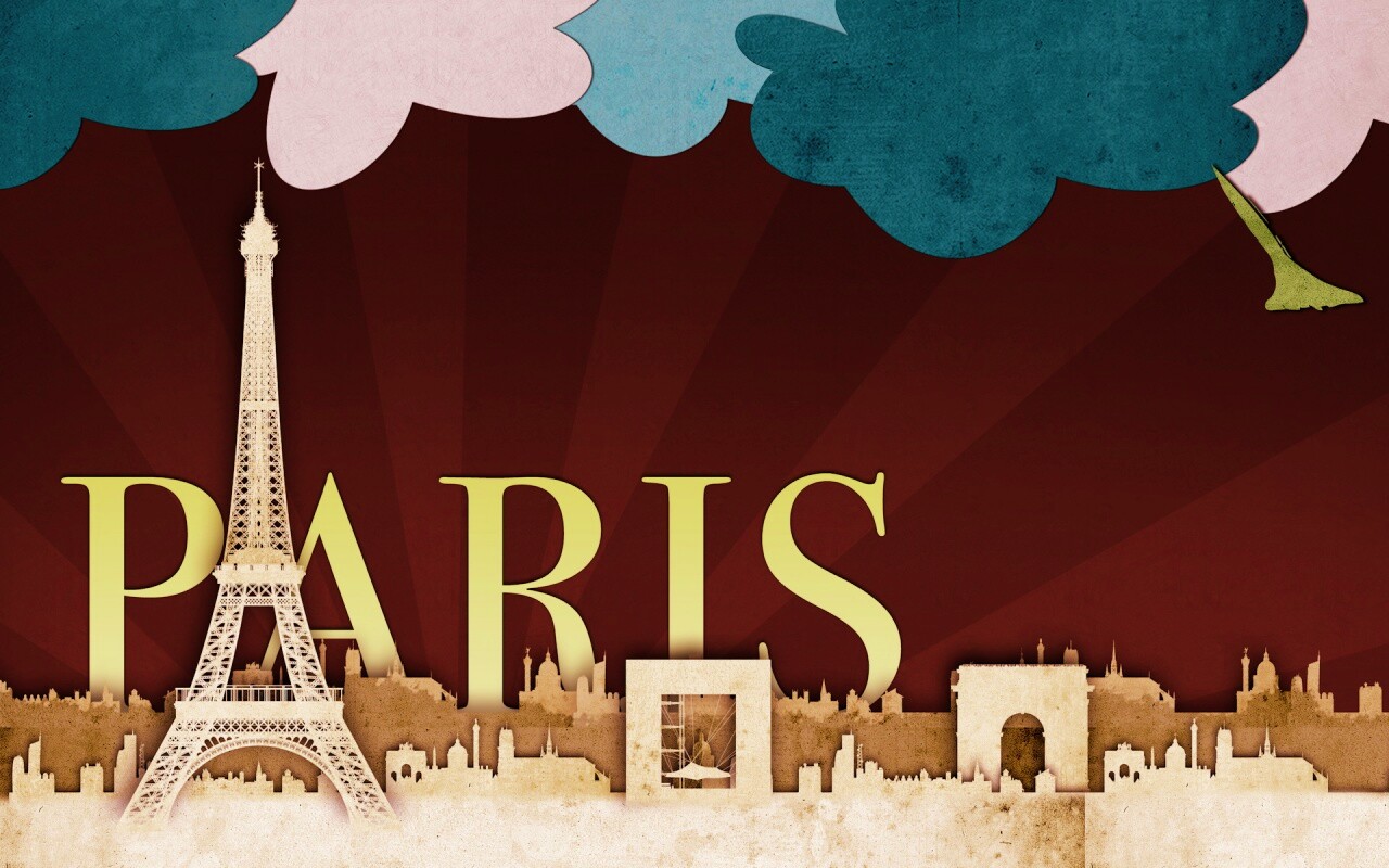 Париж в стиле декупажа обои