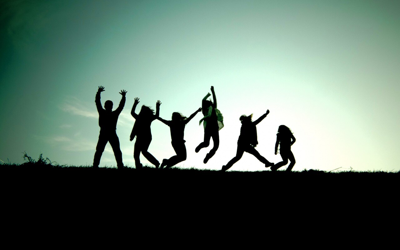 Силуэты людей обои