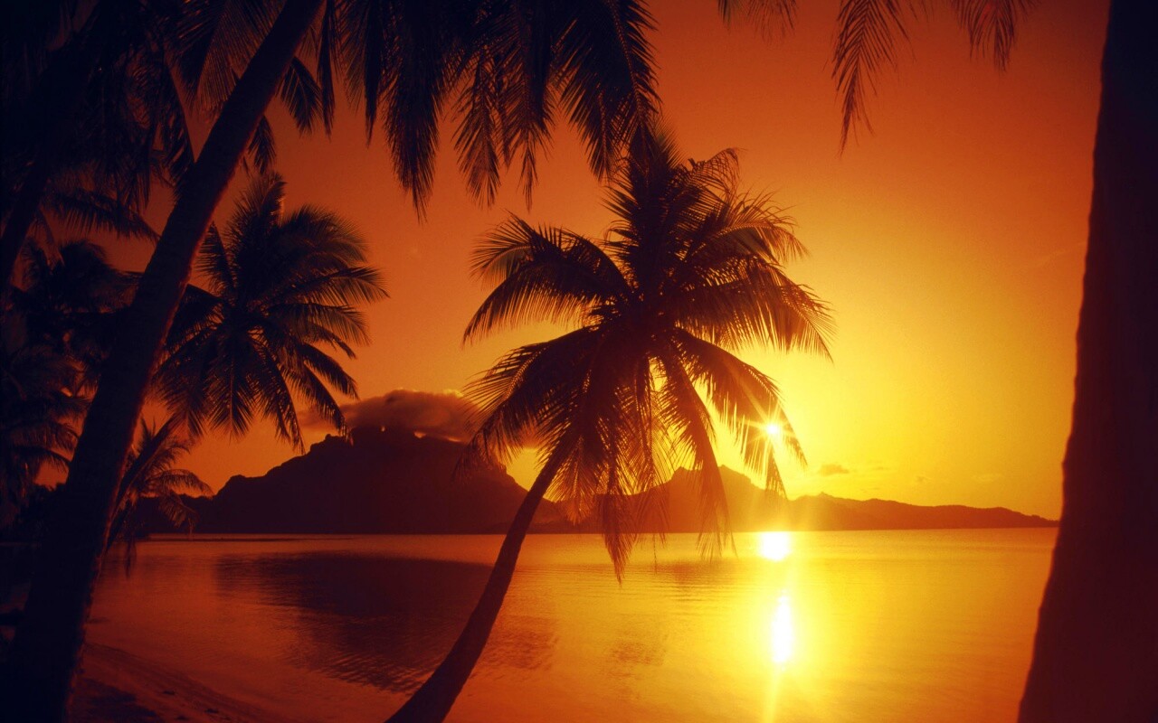 Закат в раю обои