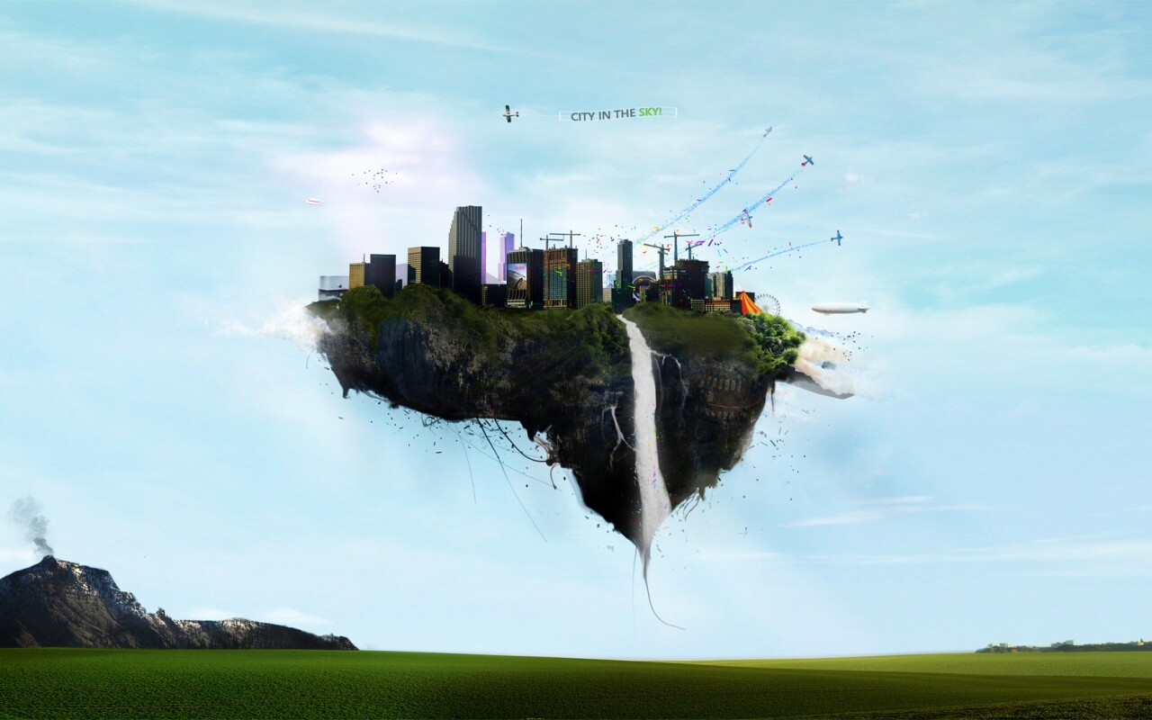 Небесный город обои