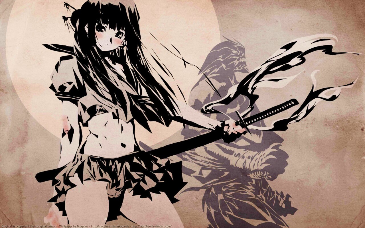 Девушка с мечом обои