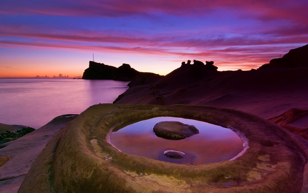 Закат на побережье обои