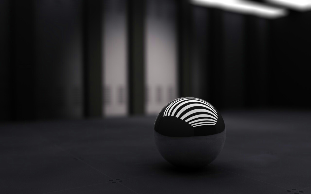 Трехмерный блестящий металлический шарик обои