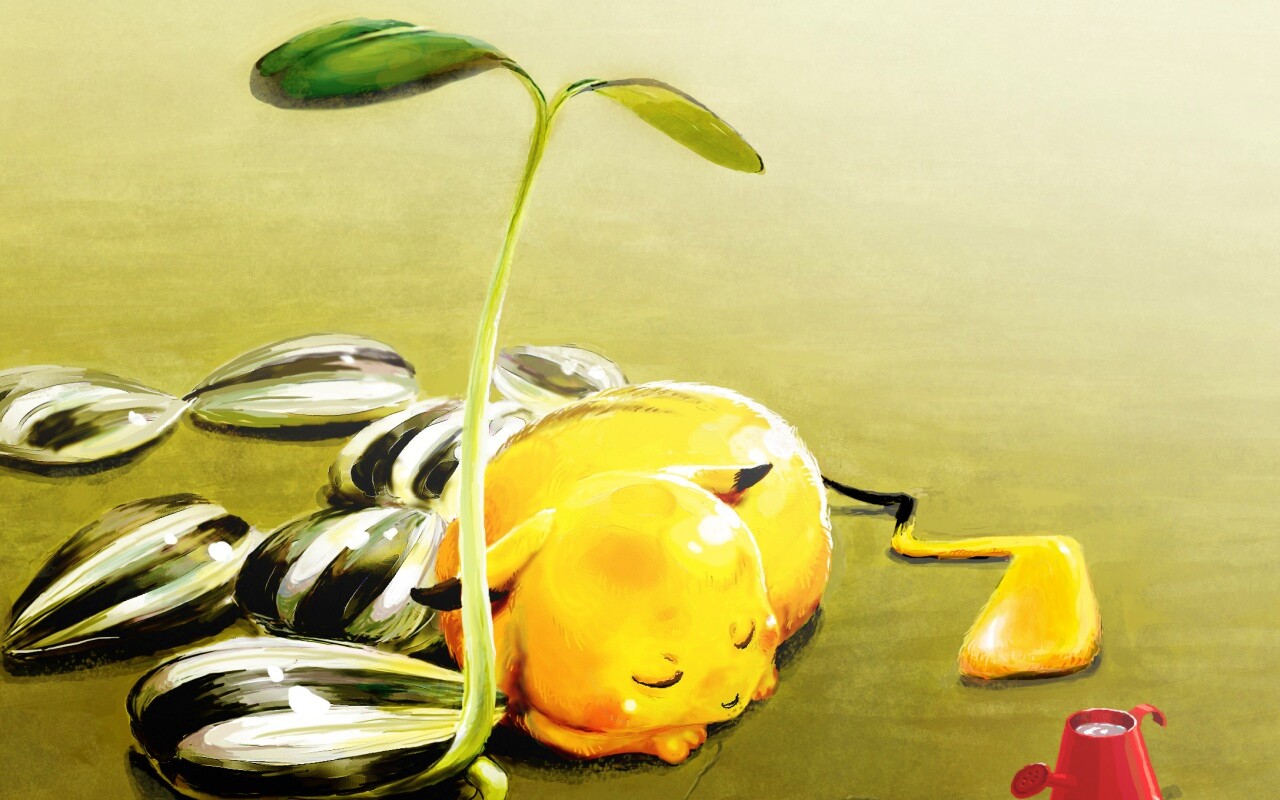 Пикачу отдыхает обои