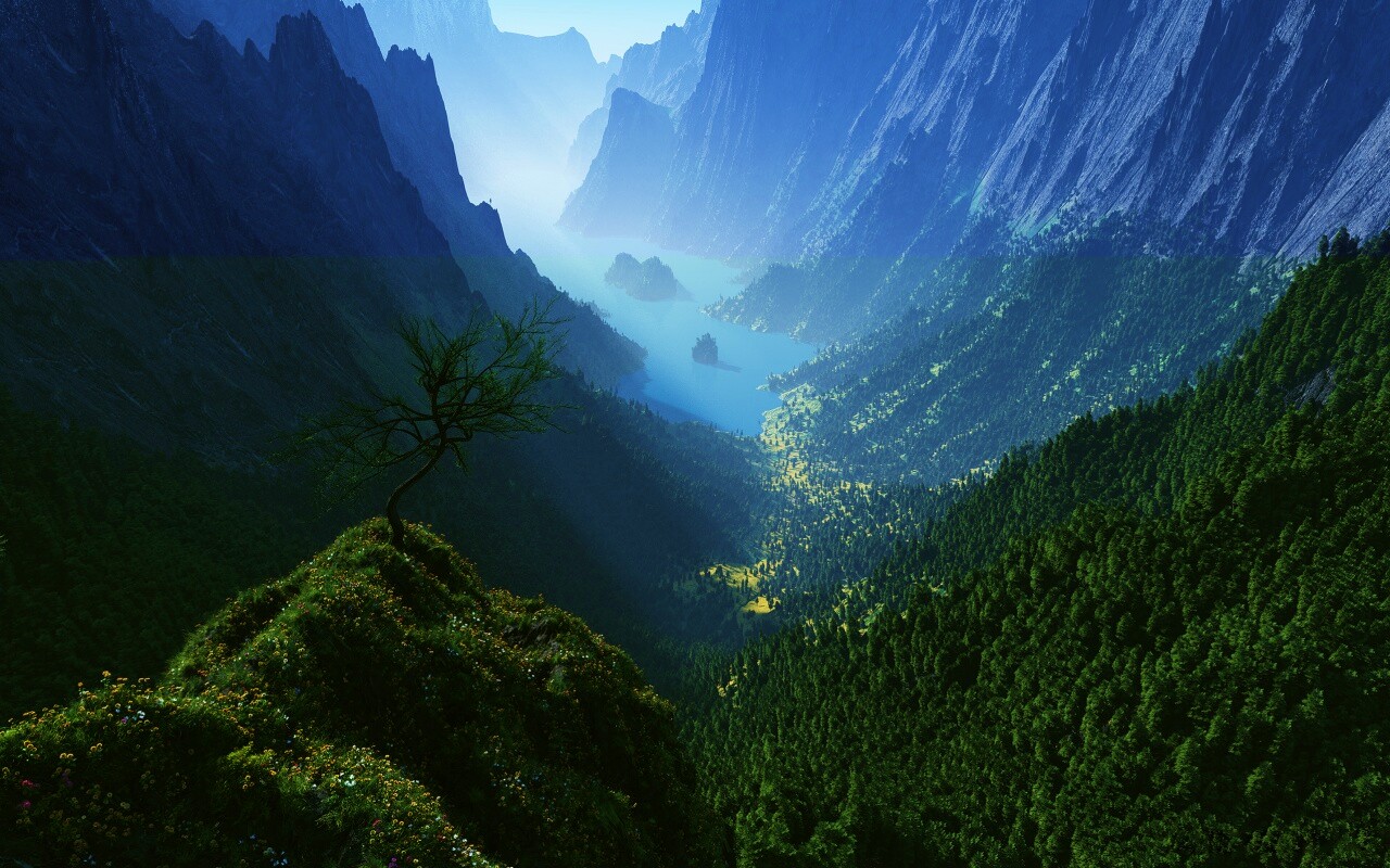 Озеро на перевале обои