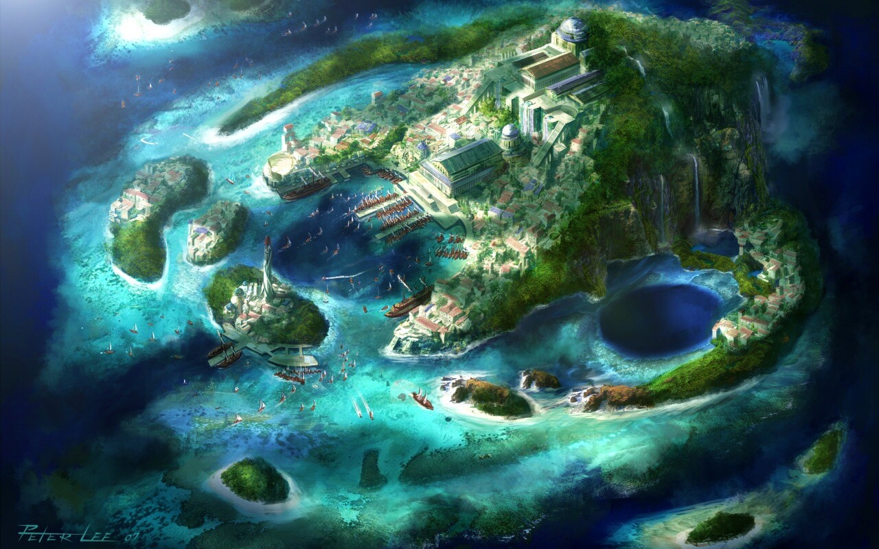 Город на острове обои