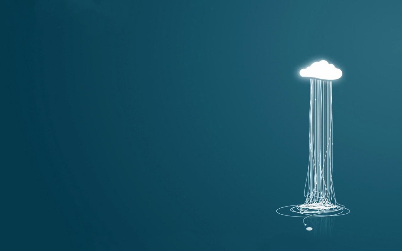 Тучка изливается нитями обои