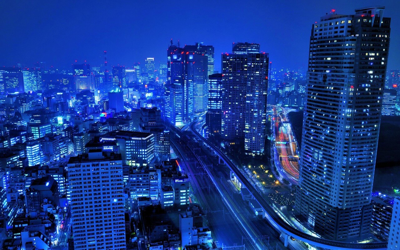 Ночной город обои