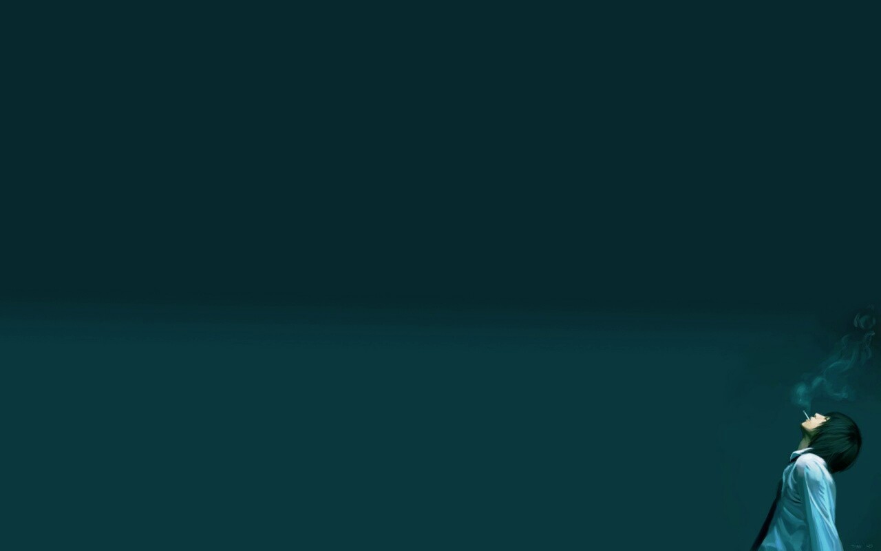 Курящий в углу обои