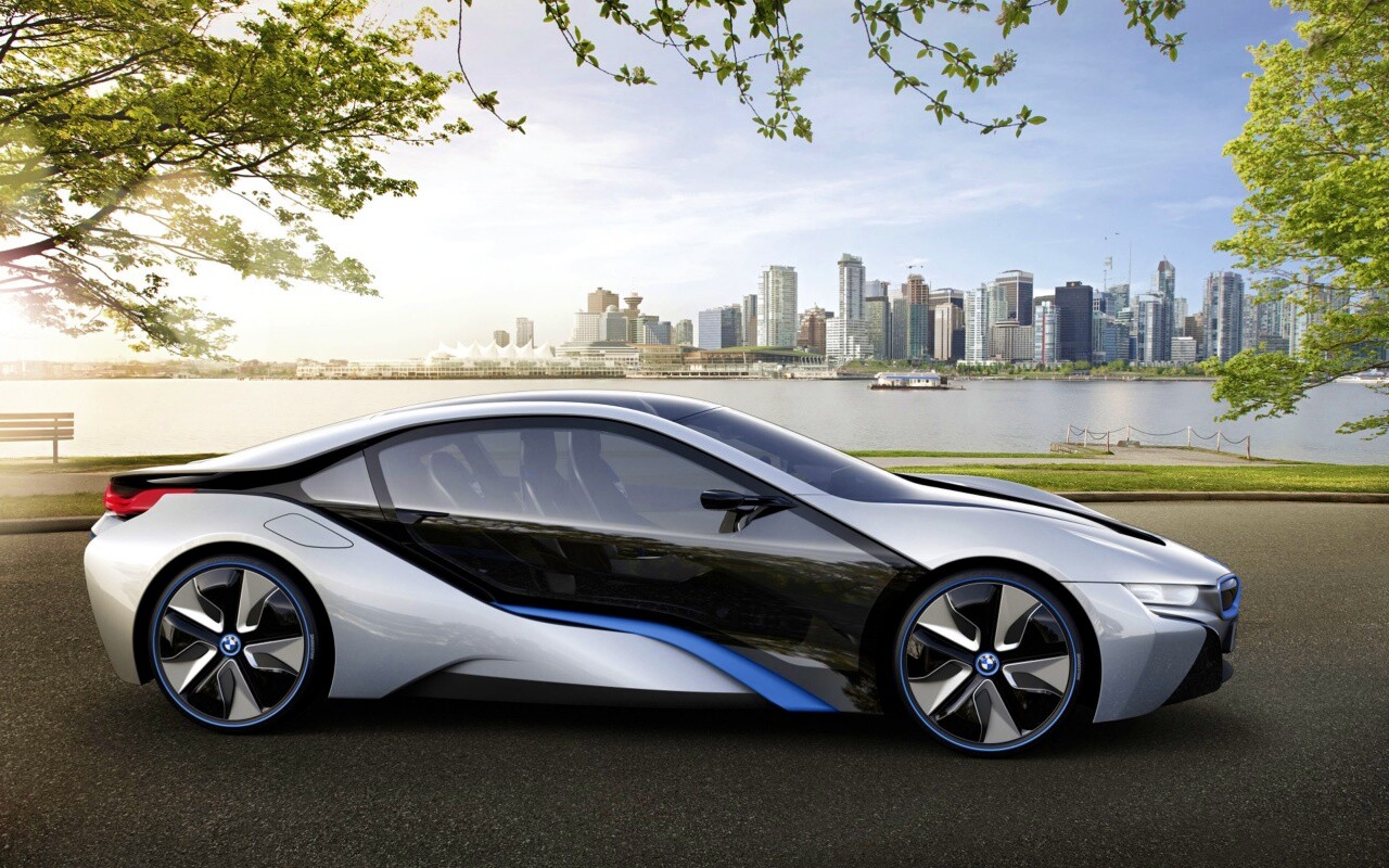 Концепт БМВ на берегу озера обои