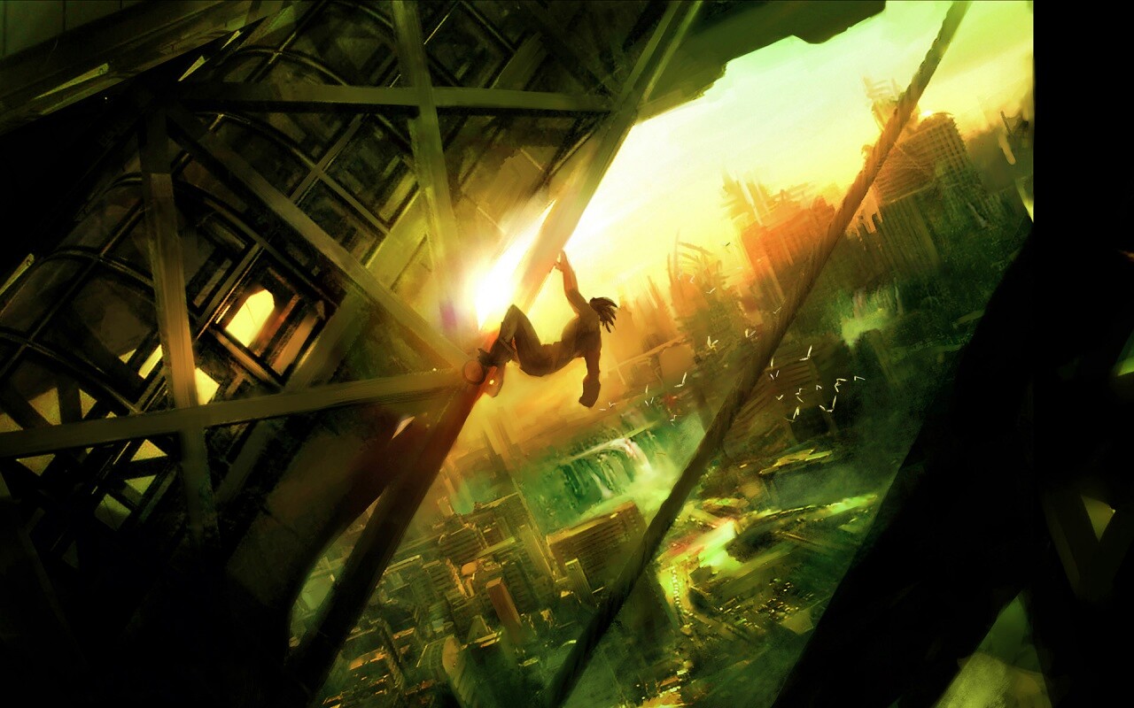 Мутант в постапокалиптическом городе обои