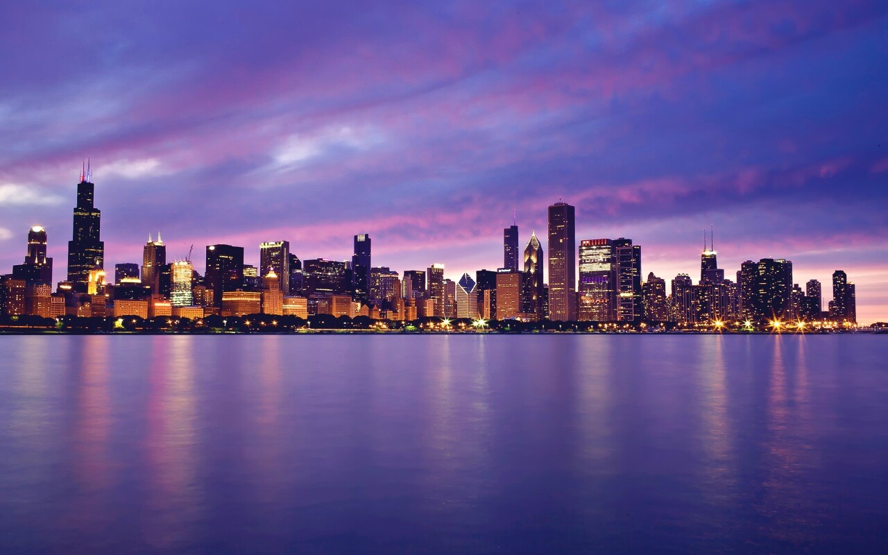 Чикаго с воды обои