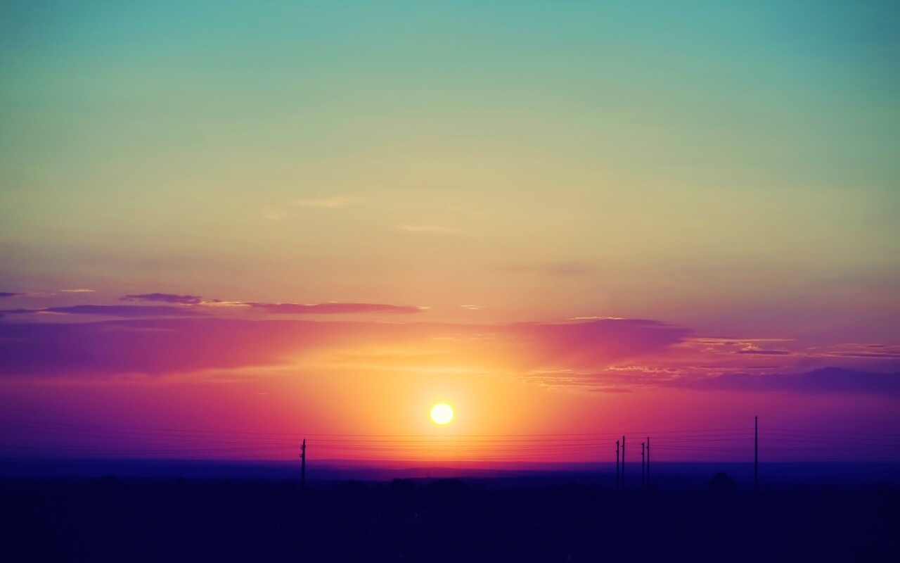 Сказочный закат обои