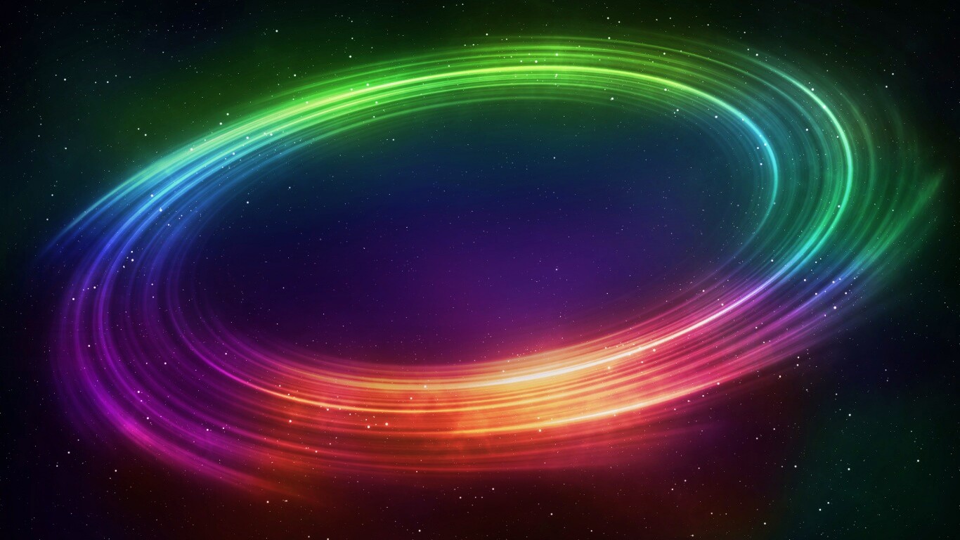 Радужный световой круг обои