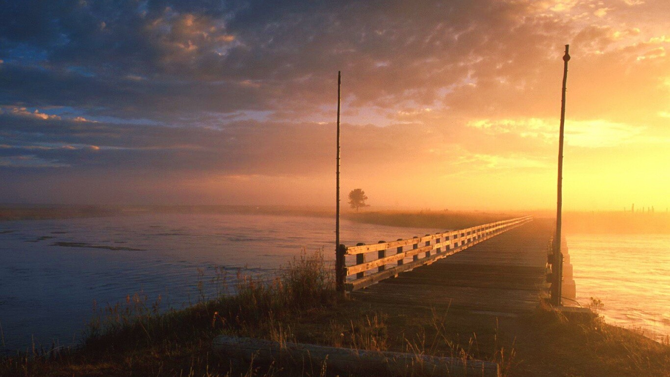 Деревянный мост обои