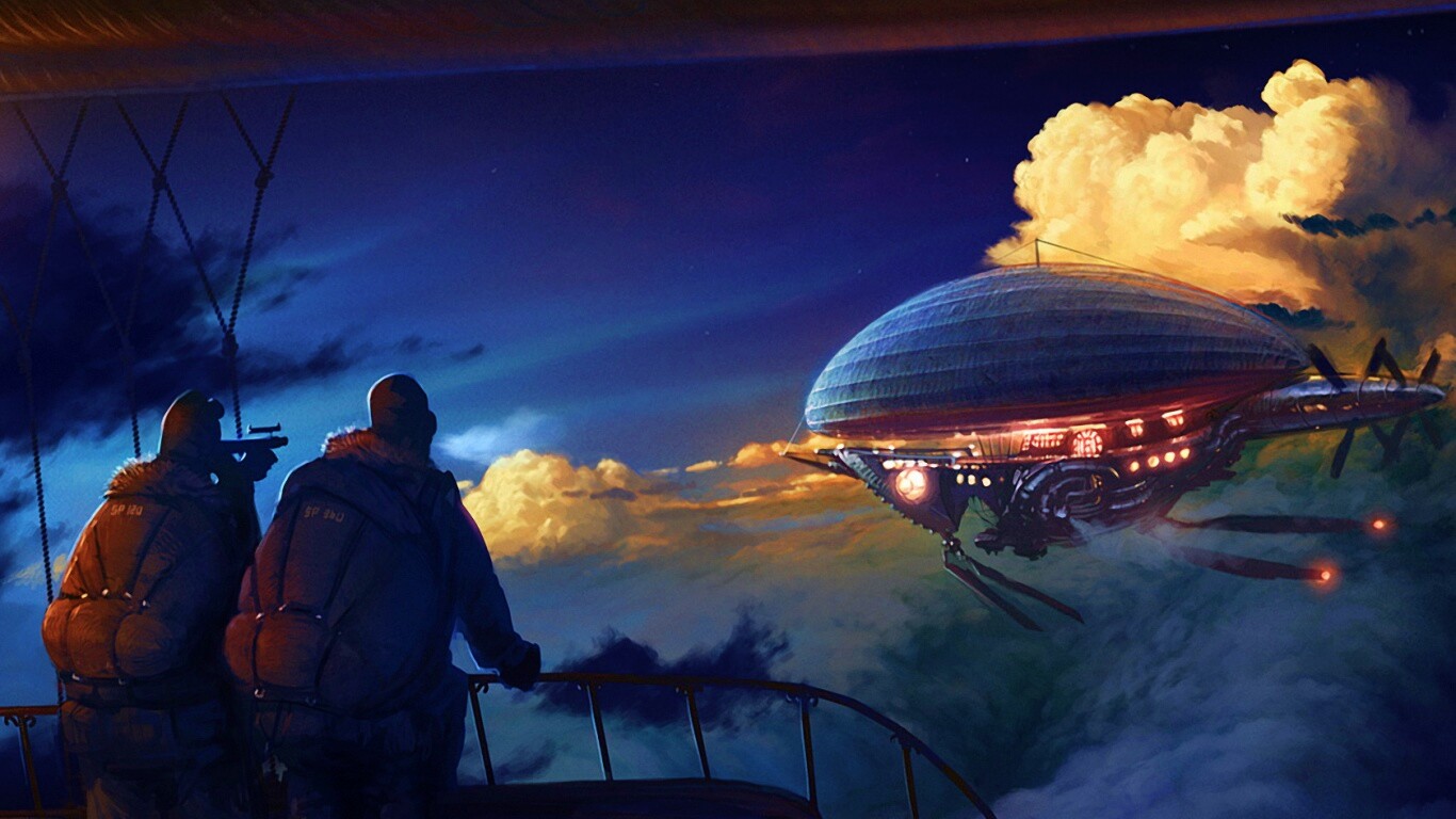 Инопланетный дирижабль обои