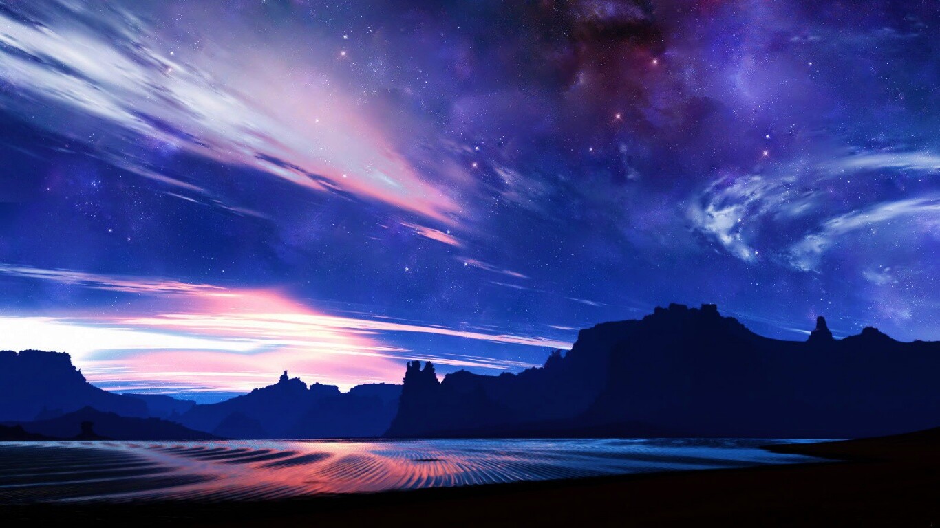 Ночное звездное небо обои