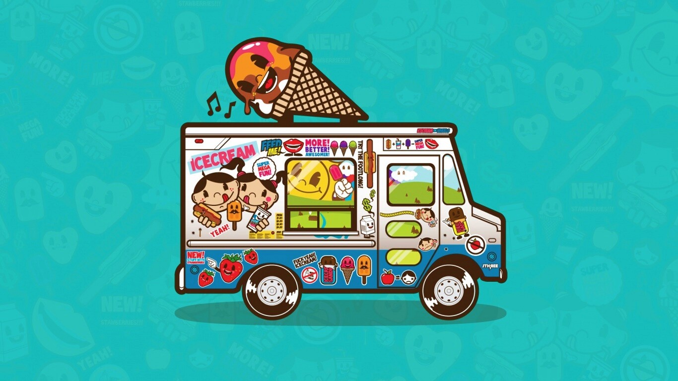 Фургончик мороженщика обои