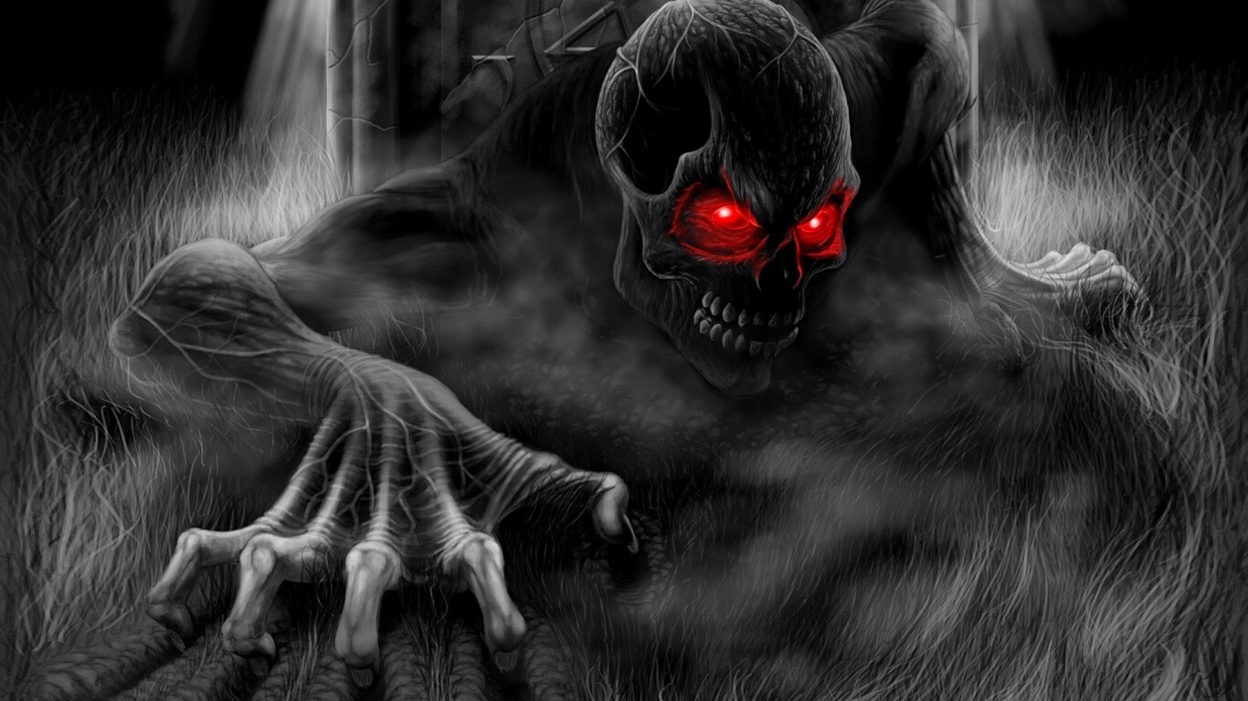 Черный труп вылезает из могилы обои