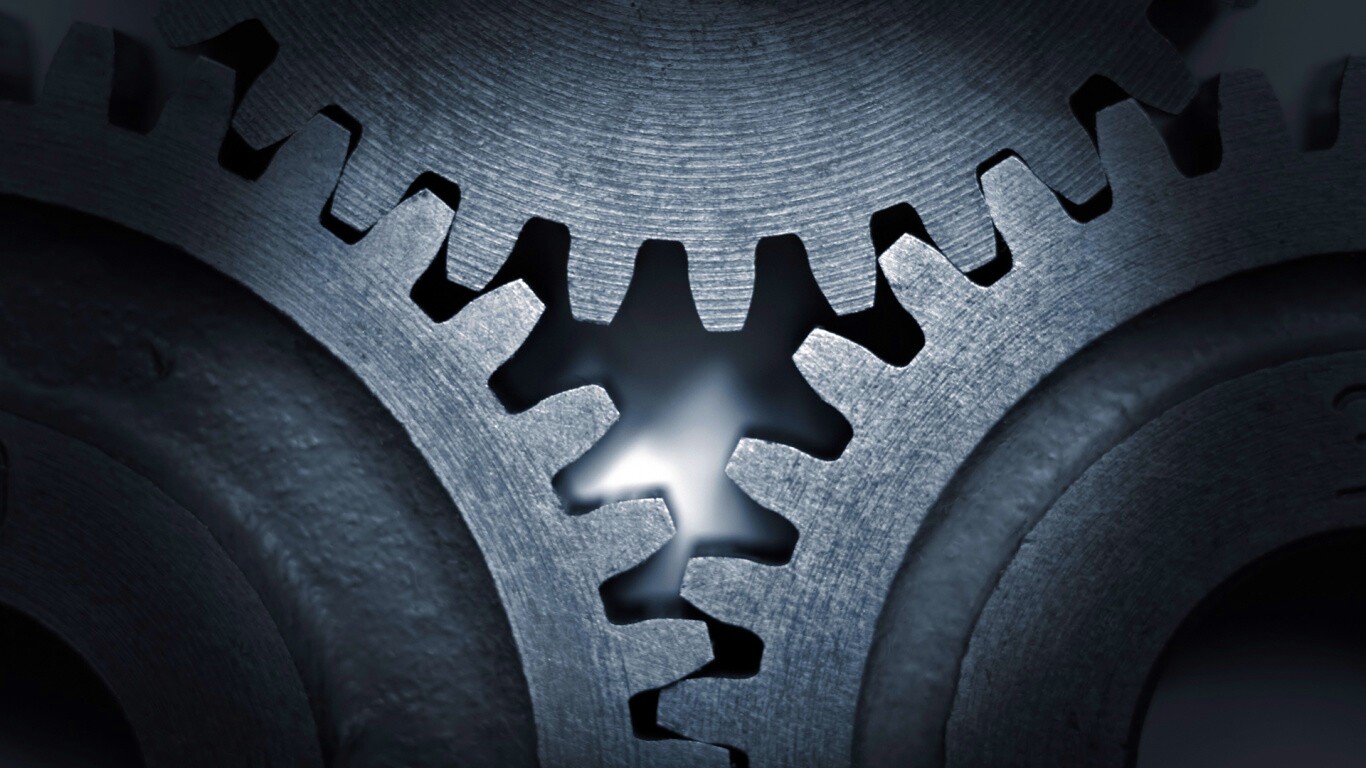 Три сцепленных шестерни обои