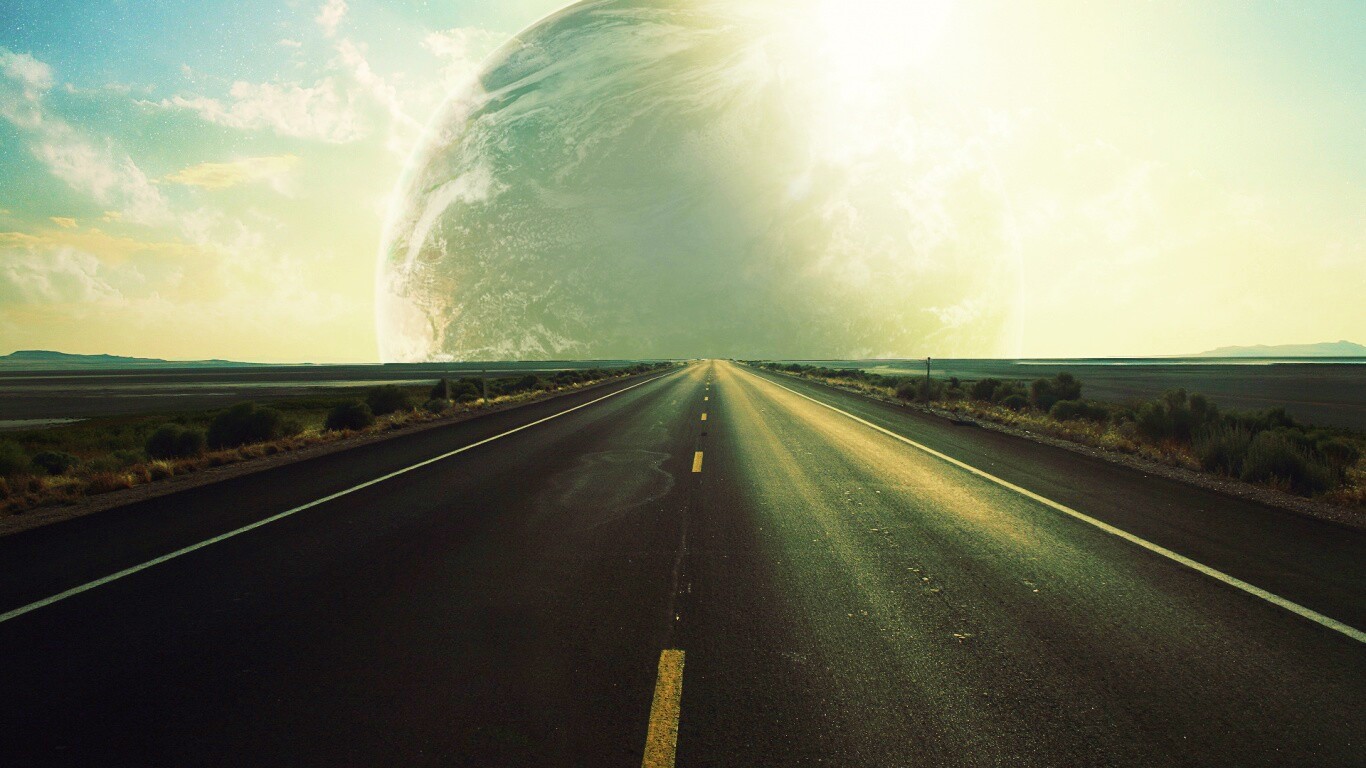 Дорога в луну обои