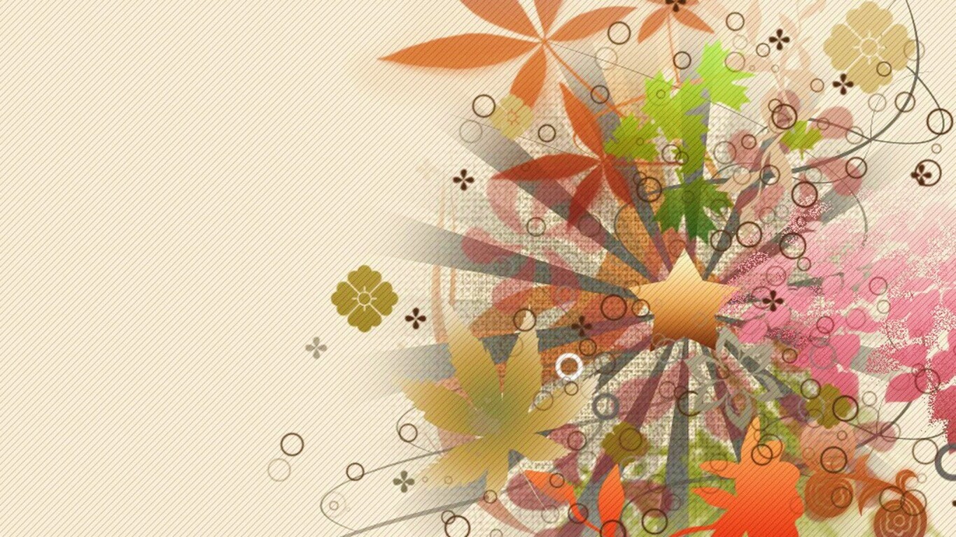 Звездно-листовая абстракция обои