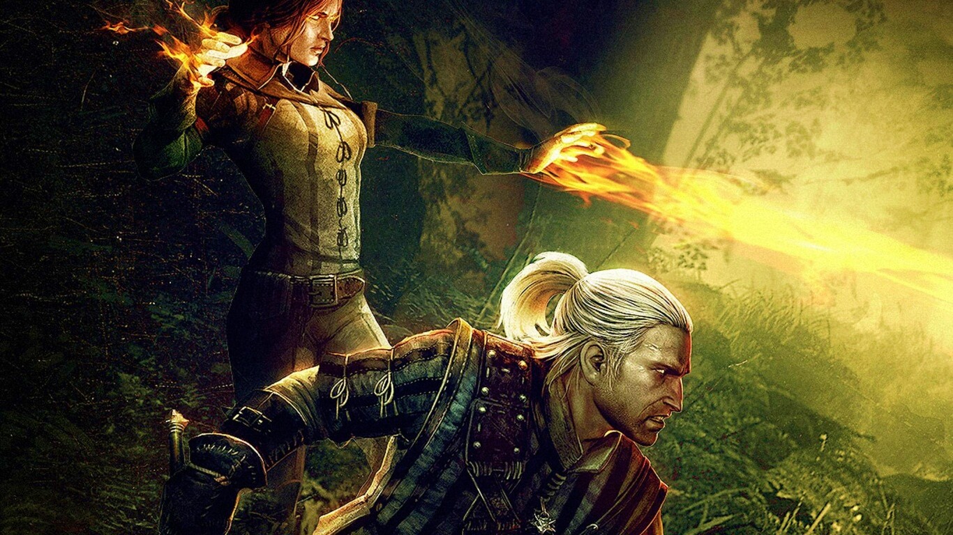 Геральт и Трисс в бою обои